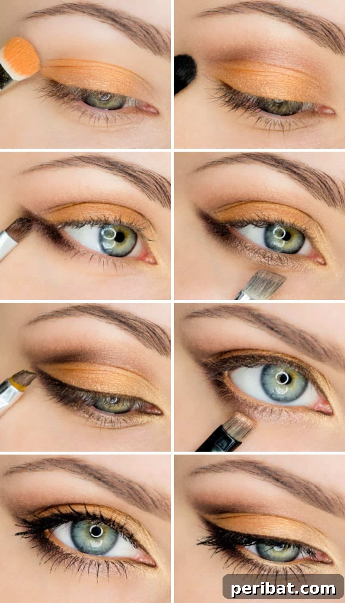 Glamorous Holiday Makeup Looks 10 Orange is the New Black makeup featuring illuminating orange-gold tones