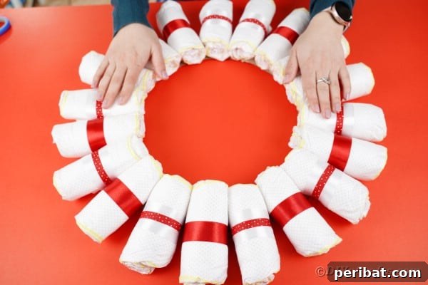 Diaper wreath without character