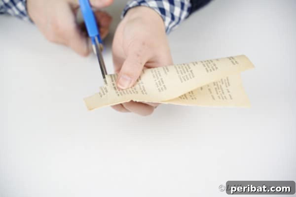 Cutting slits into book page