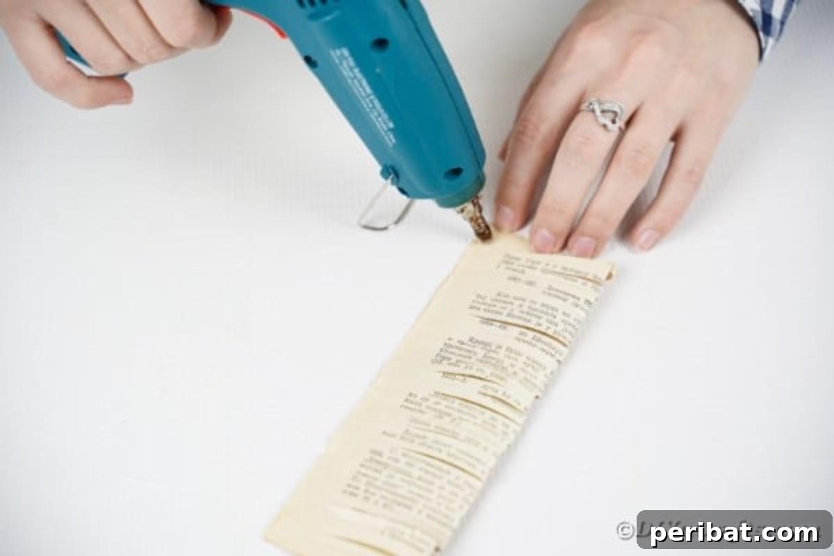 Gluing end of book page