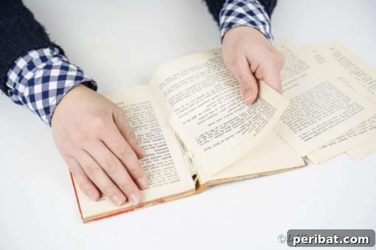 Tearing out book pages