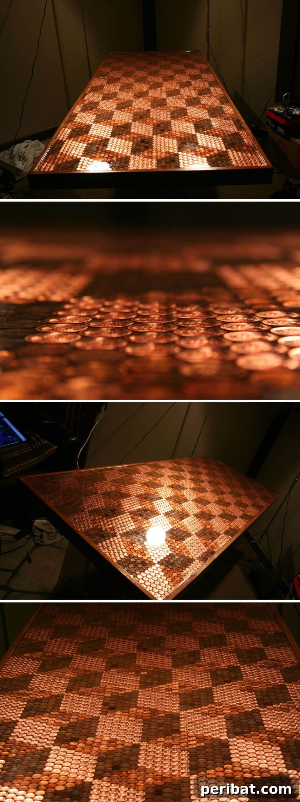 From Loose Change to Luxury: Crafting a 5000 Penny Tabletop 3 How to Make a Penny Tabletop with 5000 Pennies and Some Spare Time collage