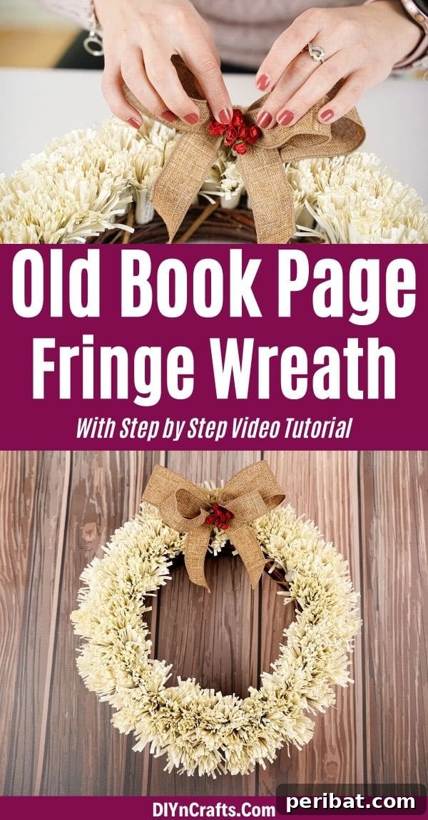 Fringed wreath collage, showcasing the rustic charm of paper flowers