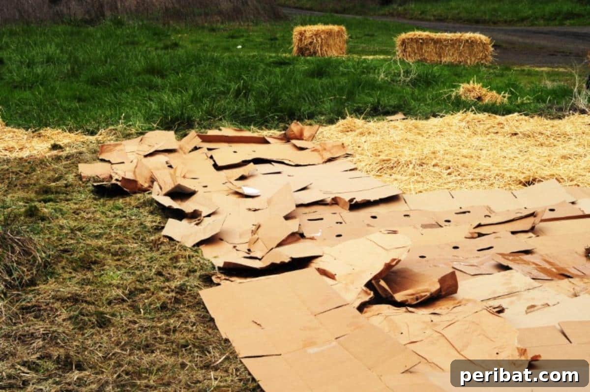 Cardboard mulch.
