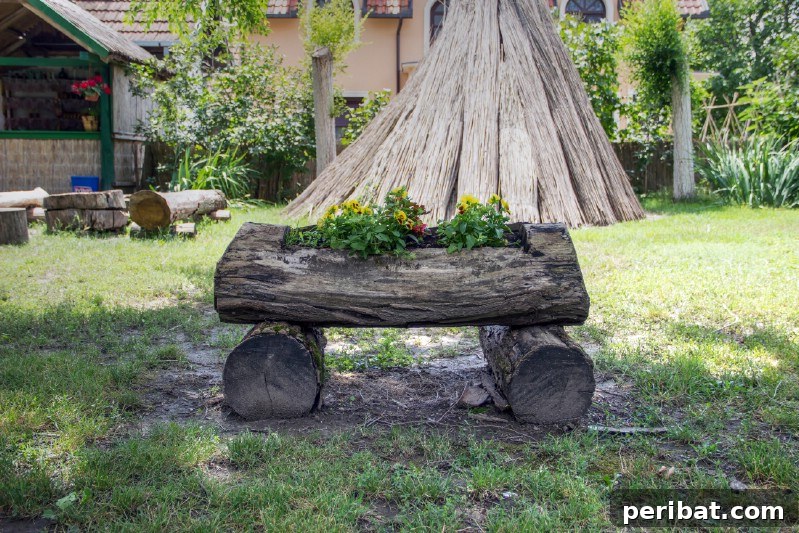 Natural Wood Planters: Craft Your Own Rustic Oasis 14 Elevated Rustic Log Planter