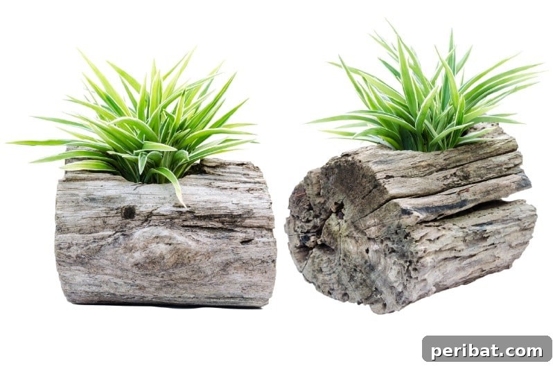 Natural Wood Planters: Craft Your Own Rustic Oasis 15 Short Rustic Log Planter