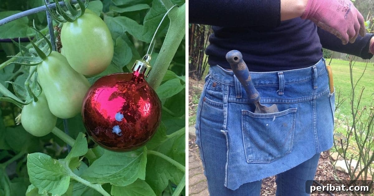 Garden Hacks Collage - A vibrant collection of smart gardening tips
