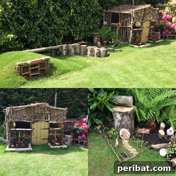 Garden hut for kids - A charming small hut nestled in a garden, ideal for children
