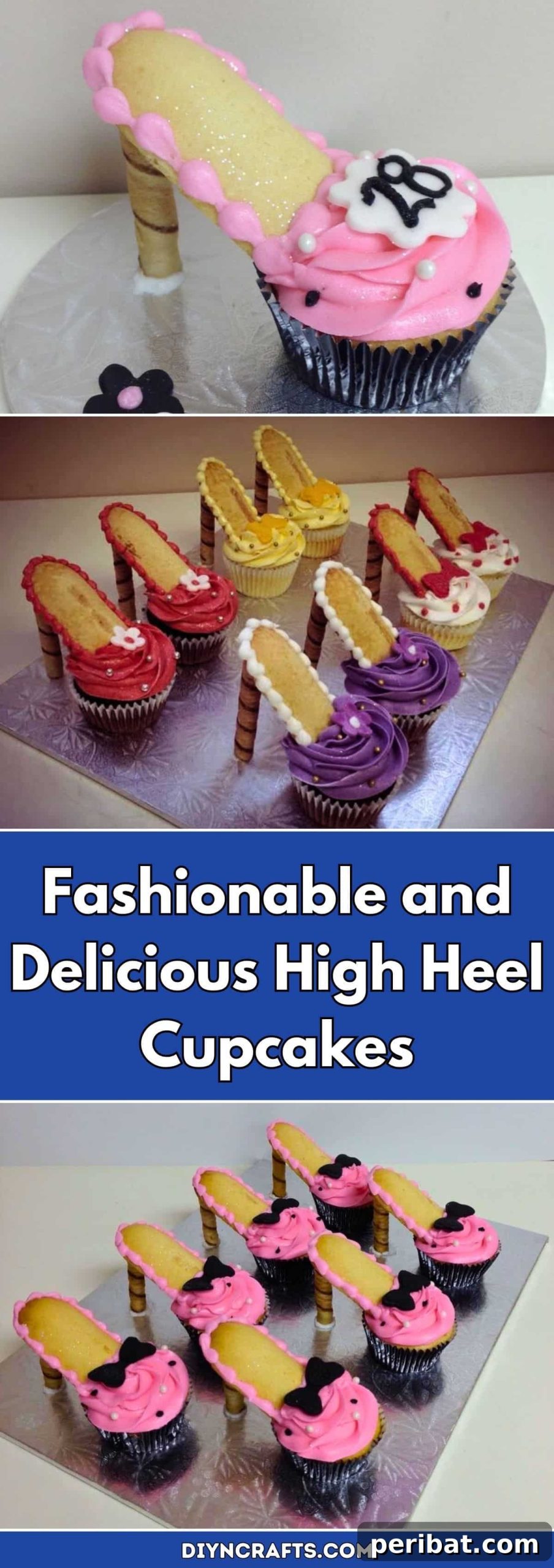 Stiletto Sweets 2 Fashionable and Delicious High Heel Cupcakes pinterest image