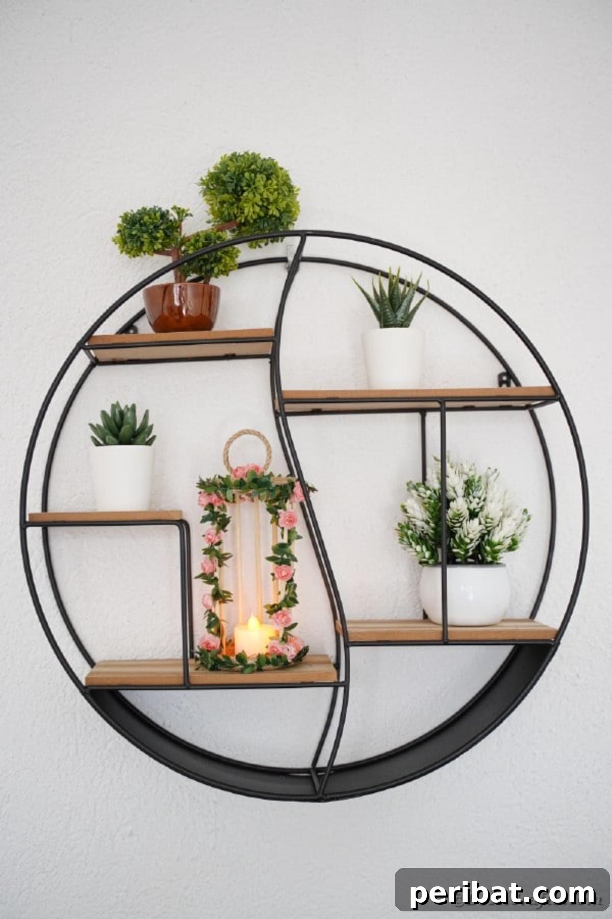Enchanted Garden Birdcage Luminary 18 Birdcage candle holder displayed on a rustic wire shelf, blending with farmhouse-style decor.