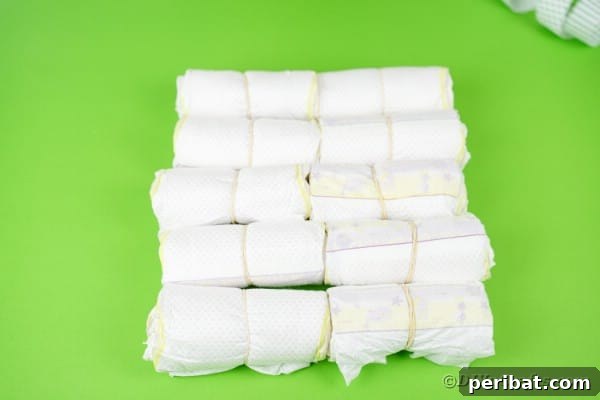 Stack of diapers