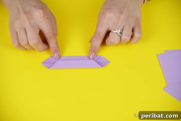 Folding purple paper