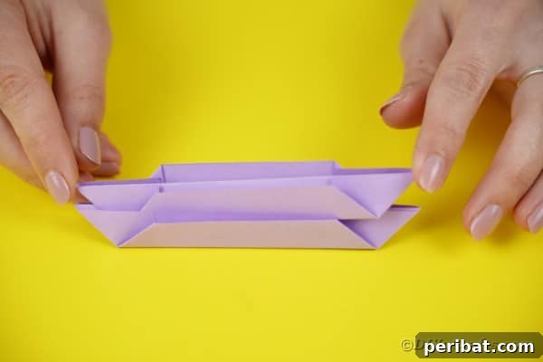 Folding purple paper