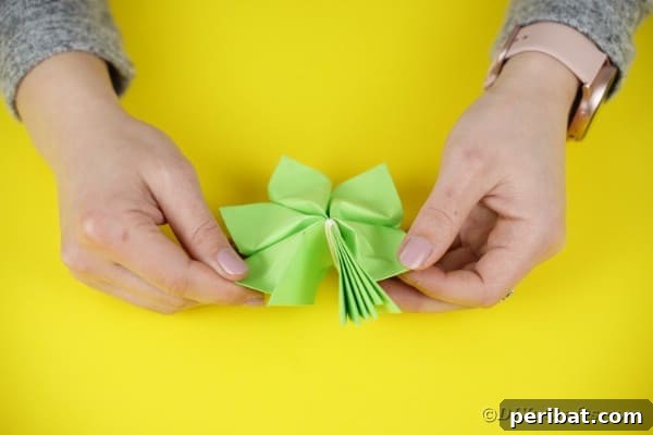 Folding green paper