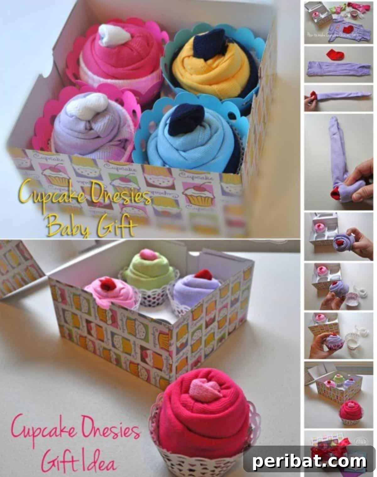 Sweet Onesie Cupcakes: The Cutest DIY Baby Gift 2 Adorable DIY Baby Gift Idea: How to Roll up Onesies like Cupcakes - Probably the cutest baby gift idea ever.