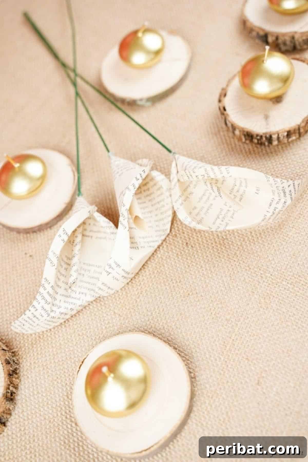 Whispering Pages Calla Lily Bouquet 35 Paper calla lilies on burlap