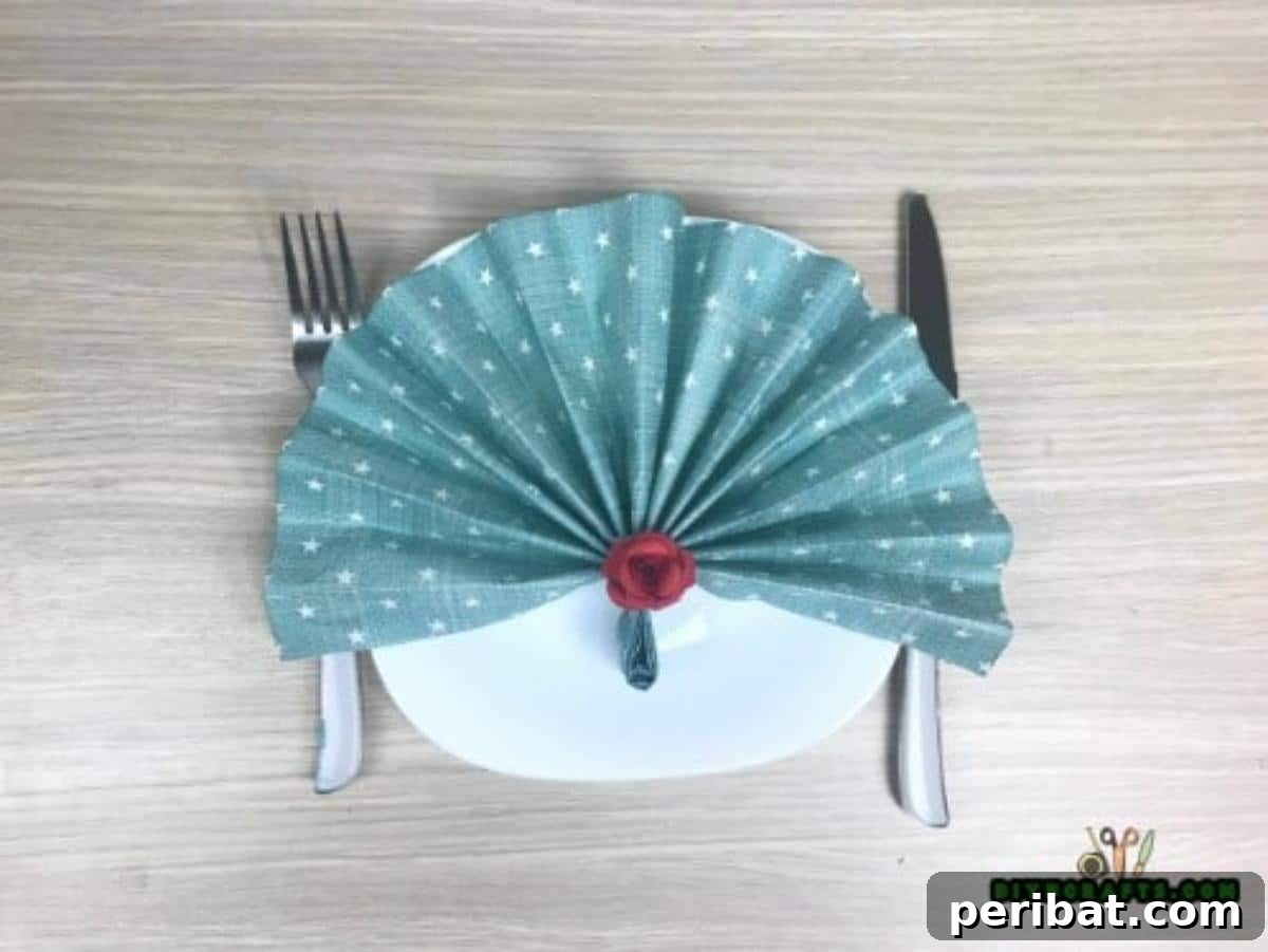 5 Instant Napkin Folds to Amaze Your Guests 21 Completed Classic Fan Napkin Fold for Elegant Dining